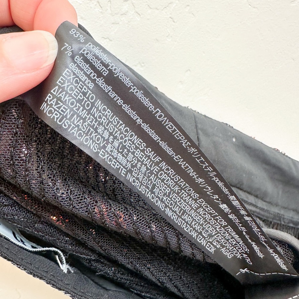 Zara | Sparkle Sequins Flare Wide Leg Pants Striped Black Red - 3440/251/800 - Picture 12 of 12